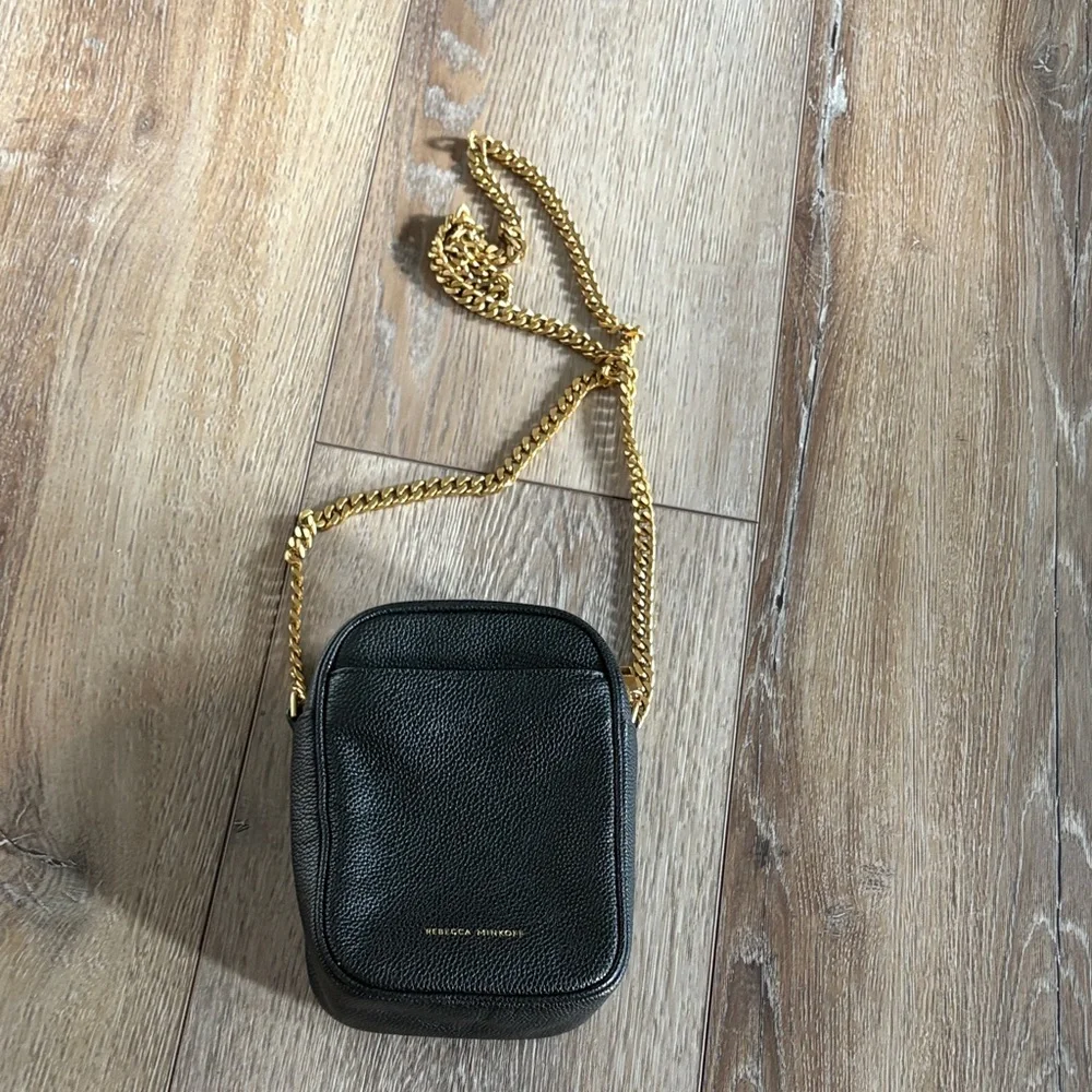 Rebecca Minkoff Black Crossbody Bag with Gold Chain - Picture 2 of 3